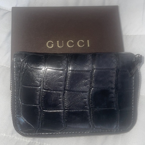 NWOT gucci croco card holder (unisex) - Picture 7 of 9